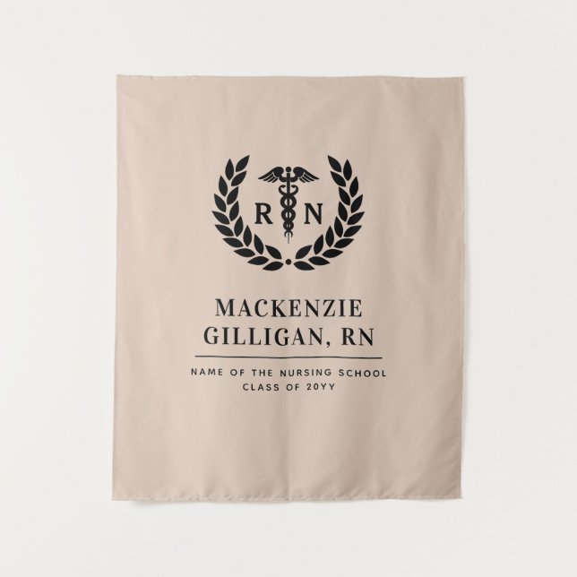 Personalised RN Nursing School Graduation Elegant Tapestry (Front)