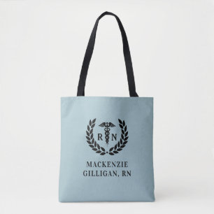 Personalised RN Nursing School Graduation Elegant Tote Bag