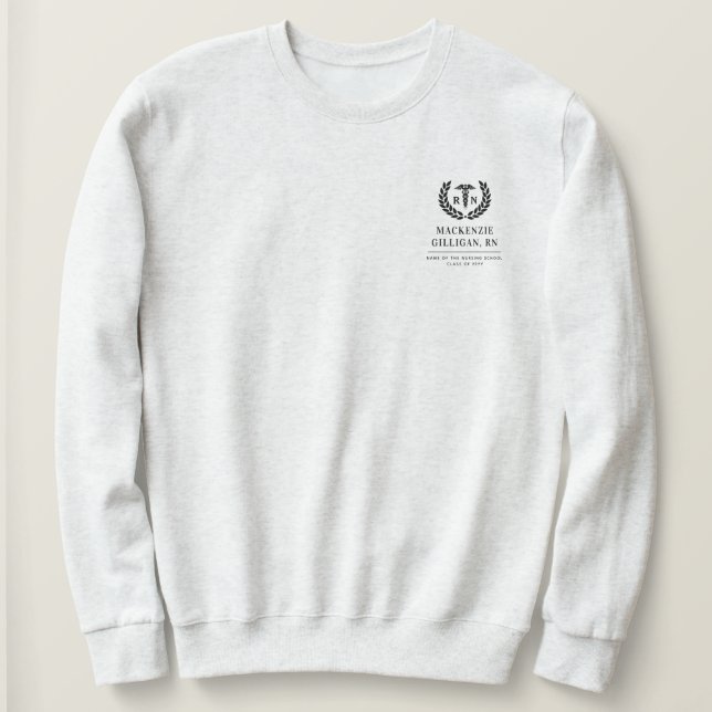 Personalised RN Nursing School Graduation Sweatshirt (Design Front)