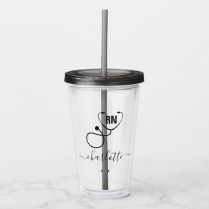 Personalised RN Registered Nurse Graduation Acrylic Tumbler