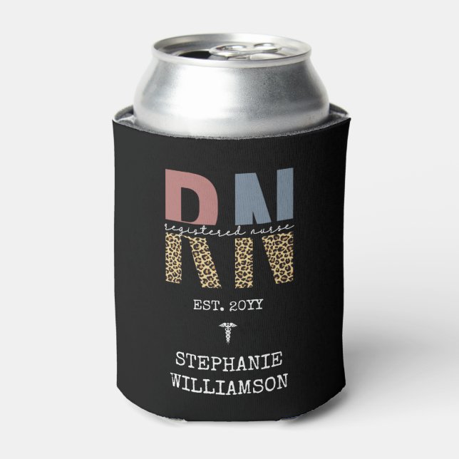 Personalised RN Registered Nurse Graduation Can Cooler (Can Front)