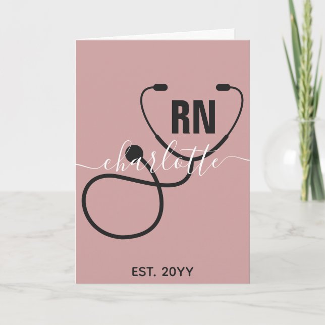 Personalised RN Registered Nurse Graduation Card (Front)