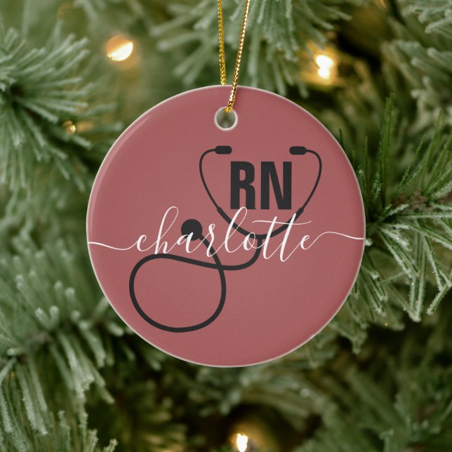 Personalised RN Registered Nurse Graduation Ceramic Tree Decoration (Tree)