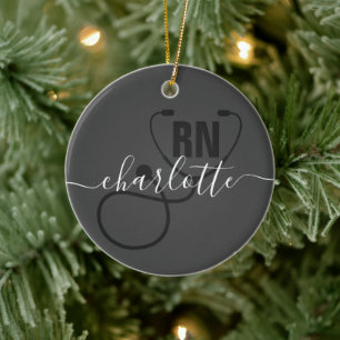 Personalised RN Registered Nurse Graduation  Ceramic Tree Decoration