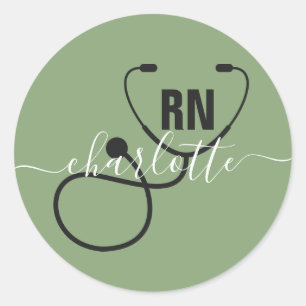 Personalised RN Registered Nurse Graduation Classic Round Sticker