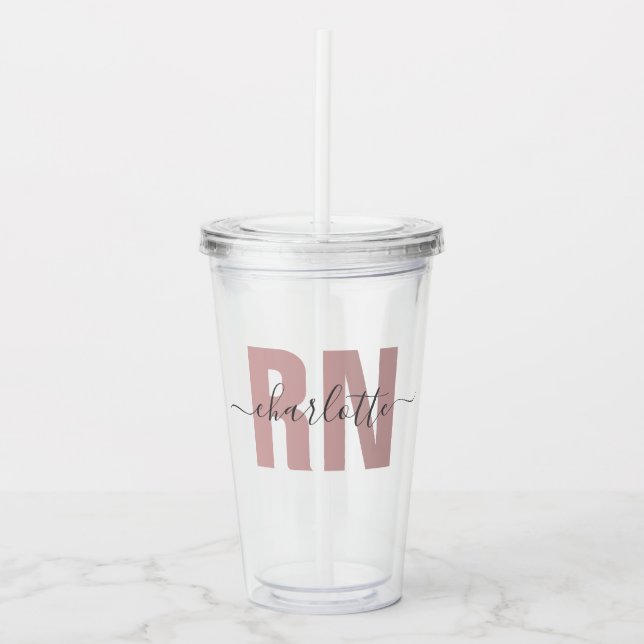 Personalised RN Registered Nurse Graduation Gifts Acrylic Tumbler (Front)
