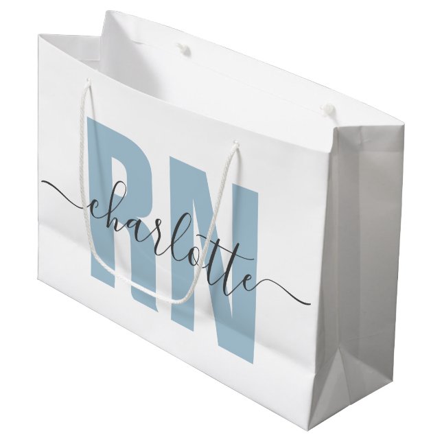Personalised RN Registered Nurse Graduation Large Gift Bag (Front Angled)