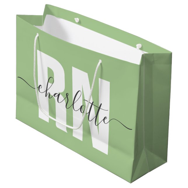 Personalised RN Registered Nurse Graduation Large Gift Bag (Front Angled)