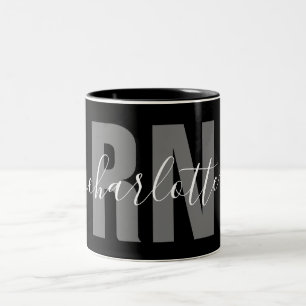 Personalised RN Registered Nurse Graduation Two-Tone Coffee Mug