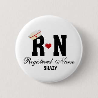 Personalised RN Registered Nurse Pinback Button