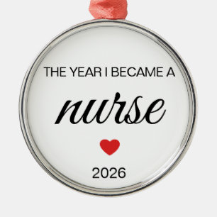 Personalised RN The Year I Became a Nurse Metal Tree Decoration