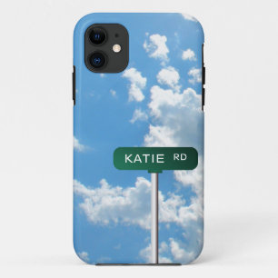 Personalised Road Name Street Sign on Blue Sky Case-Mate iPhone Case