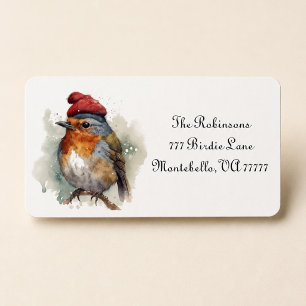 Personalised Robin Christmas Mailing Label