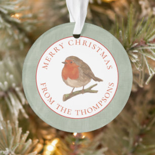 Personalised Robin Merry Christmas Ornament