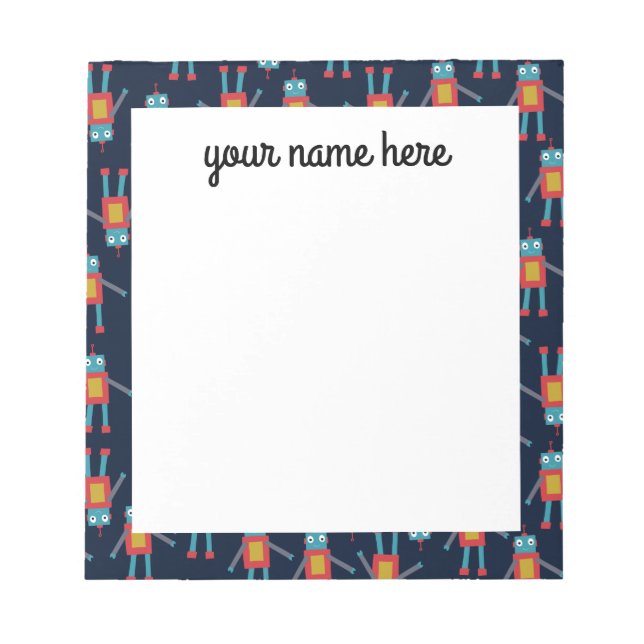 Personalised Robot Notepad (Front)