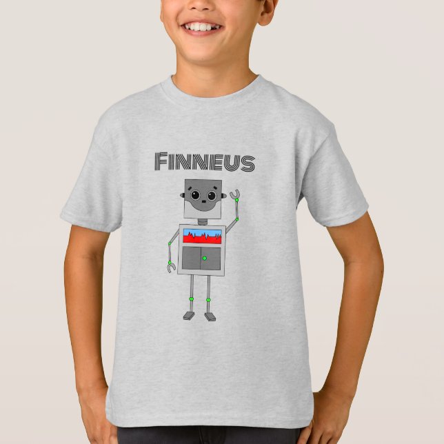 Personalised Robot Themed   T-Shirt (Front)