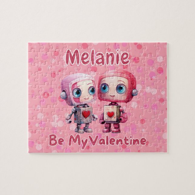 Personalised Robot Valentine's Day Puzzle  (Horizontal)