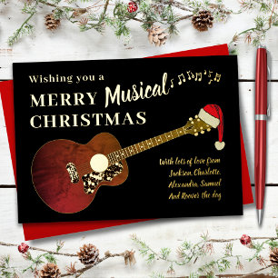 Personalised Rock and Roll Christmas Guitar Gold