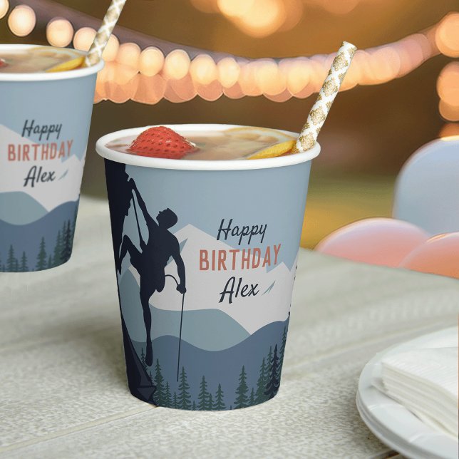 Personalised Rock Climbing Theme Birthday Party Paper Cups (Creator Uploaded)