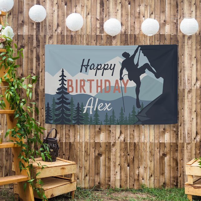 Personalised Rock Climbing Theme Happy Birthday Banner (Creator Uploaded)
