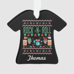 Personalised Rock-n-Roll Ugly Christmas Sweater Ornament