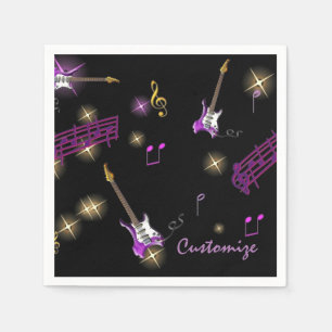 Personalised Rock Star Music Background Napkins