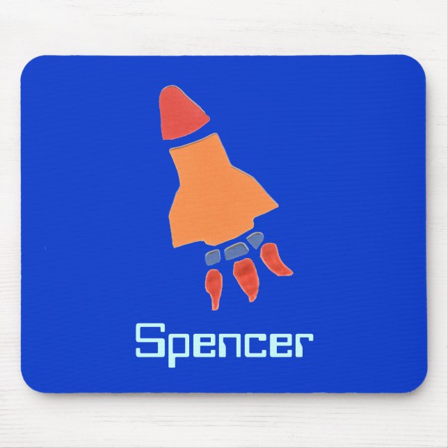 Personalised rocket mousepad (Front)