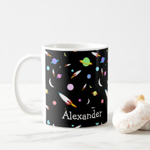 Personalised Rockets Planets Moons Stars Space Coffee Mug