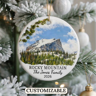 Personalised Rocky Mountain National Park Colorado Ceramic Tree Decoration
