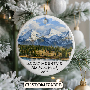 Personalised Rocky Mountain National Park Colorado Ceramic Tree Decoration