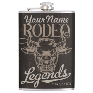 Personalised Rodeo Old West Steer Roping Legends Hip Flask