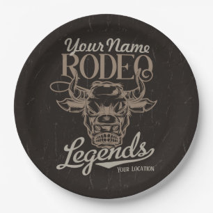 Personalised Rodeo Old West Steer Roping Legends Paper Plate