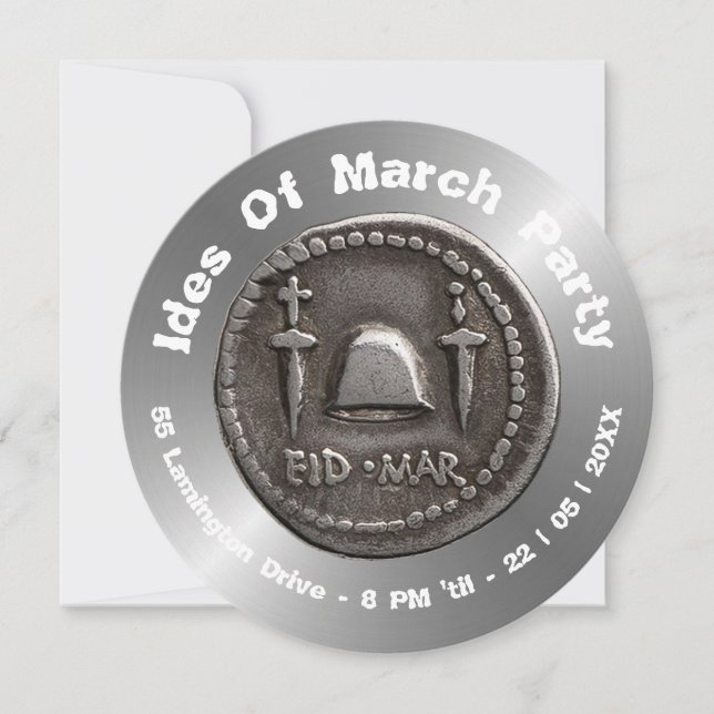 Personalised Roman Coin Design Invitation (Front)