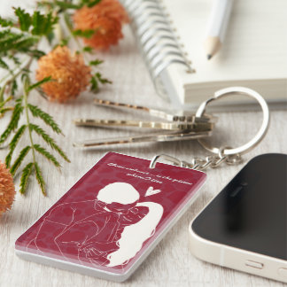 Personalised Romantic Acrylic  Key Ring