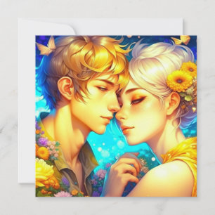 Personalised Romantic Anime Couple Valentine's Day Card