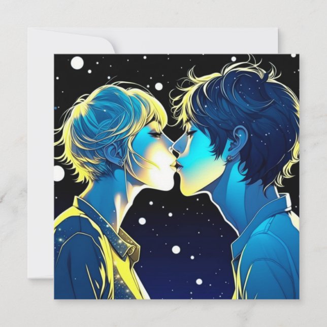 Personalised Romantic Anime Couple Valentine's Day Card (Front)