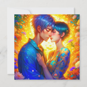 Personalised Romantic Anime Couple Valentine's Day Card