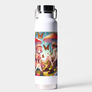 Personalised Romantic Anime Couple Water Bottle