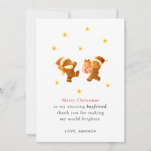 Personalised Romantic Boyfriend Christmas Card