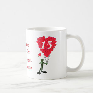Personalised romantic frog Quinceanera Coffee Mug
