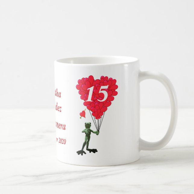 Personalised romantic frog Quinceanera Coffee Mug (Right)