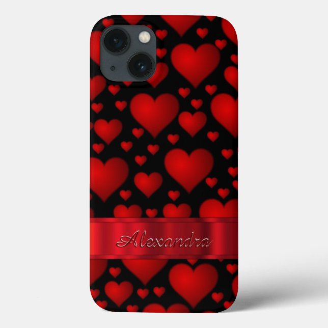 Personalised romantic heart pattern Case-Mate iPhone case (Back)