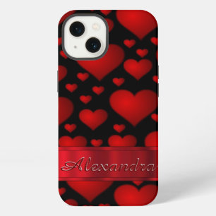 Personalised romantic heart pattern iPhone 13 case