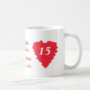 Personalised romantic heart Quinceanera Coffee Mug