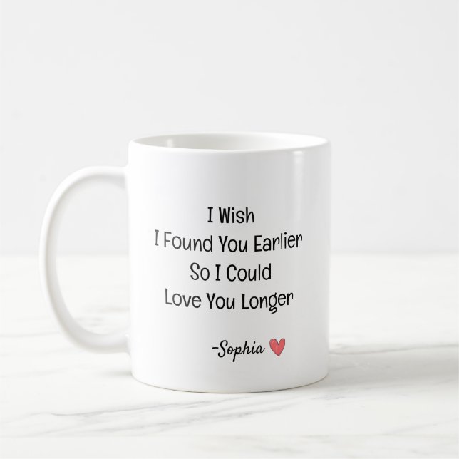 Personalised Romantic Love Quote Coffee Mug (Left)