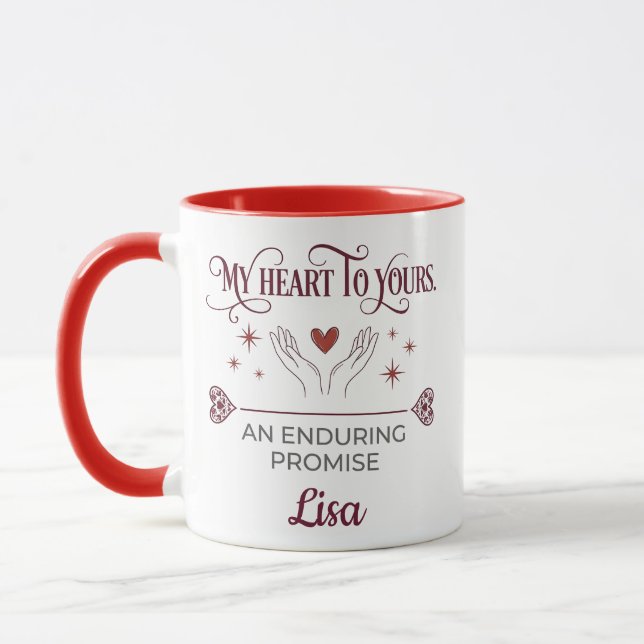 Personalised Romantic Promise Custom Name Love Mug (Left)