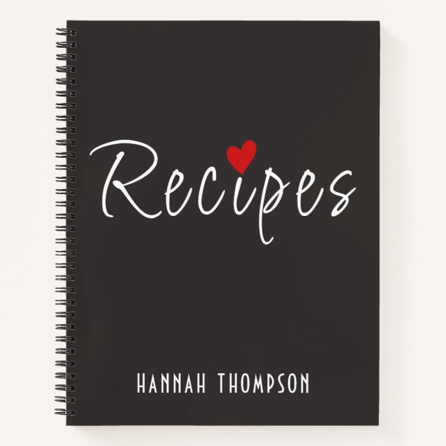Personalised Romantic Recipes Write your own Notebook (Front)