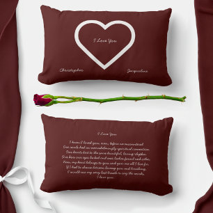 Personalised Romantic Valentine's Love Letter Lumbar Cushion