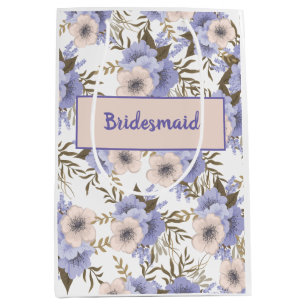 Personalised Romantic Violet Sage Botanical Floral Medium Gift Bag