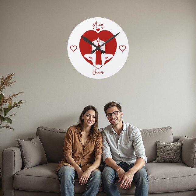  Personalised Romantic Yoga Couple Wall Clock (Creator Uploaded)